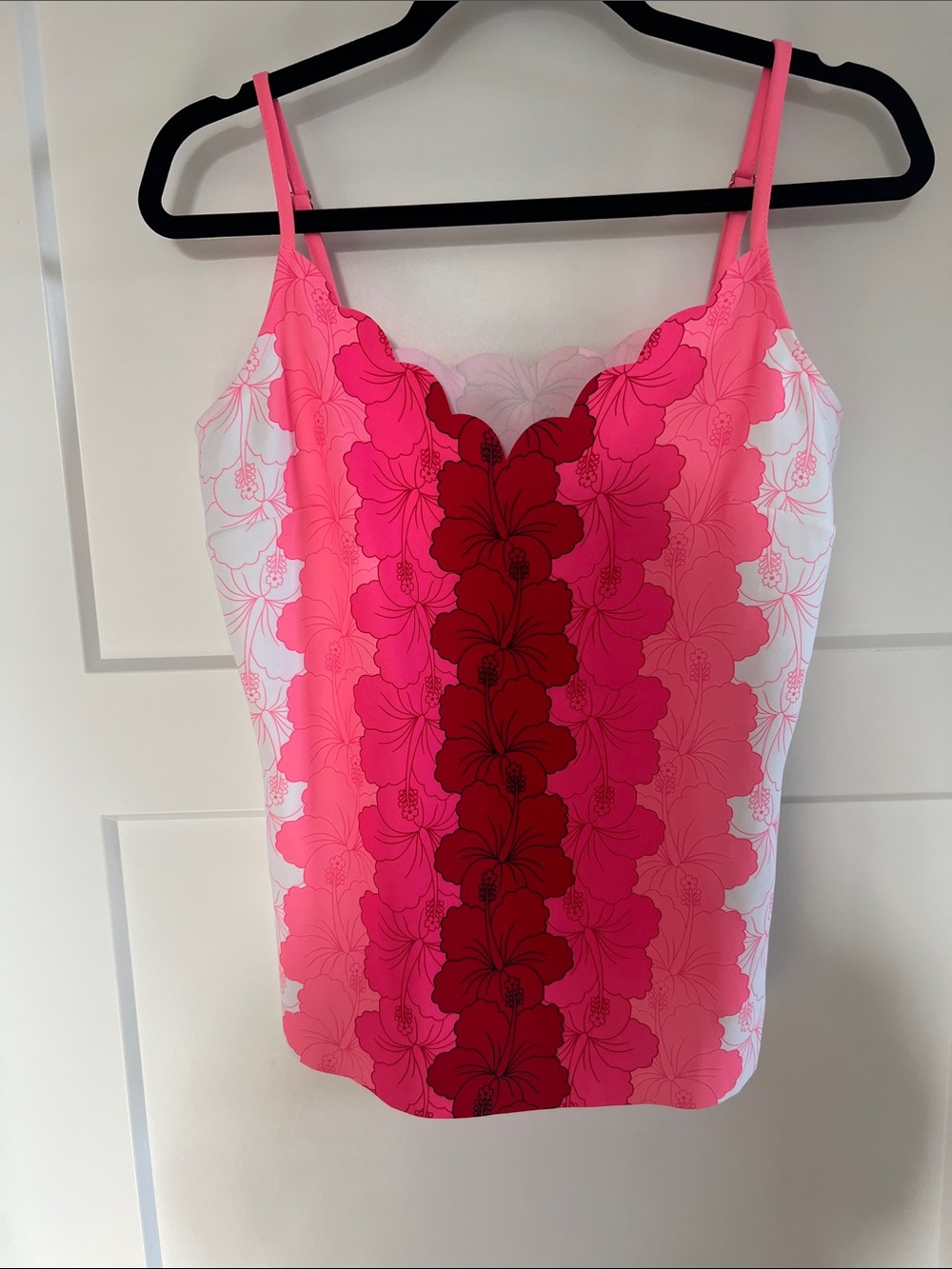 Floral Pink Scalloped Cami Top